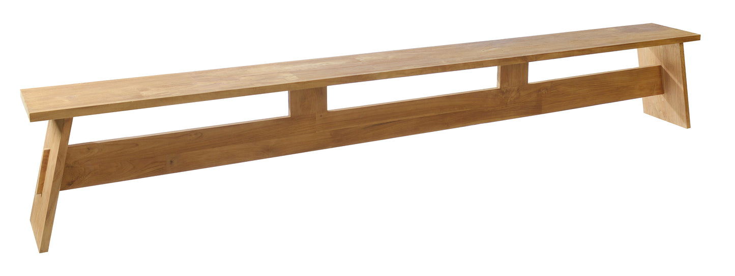 Finn rugloze bank 290x32,5x47,5cm - teak - Max & Luuk