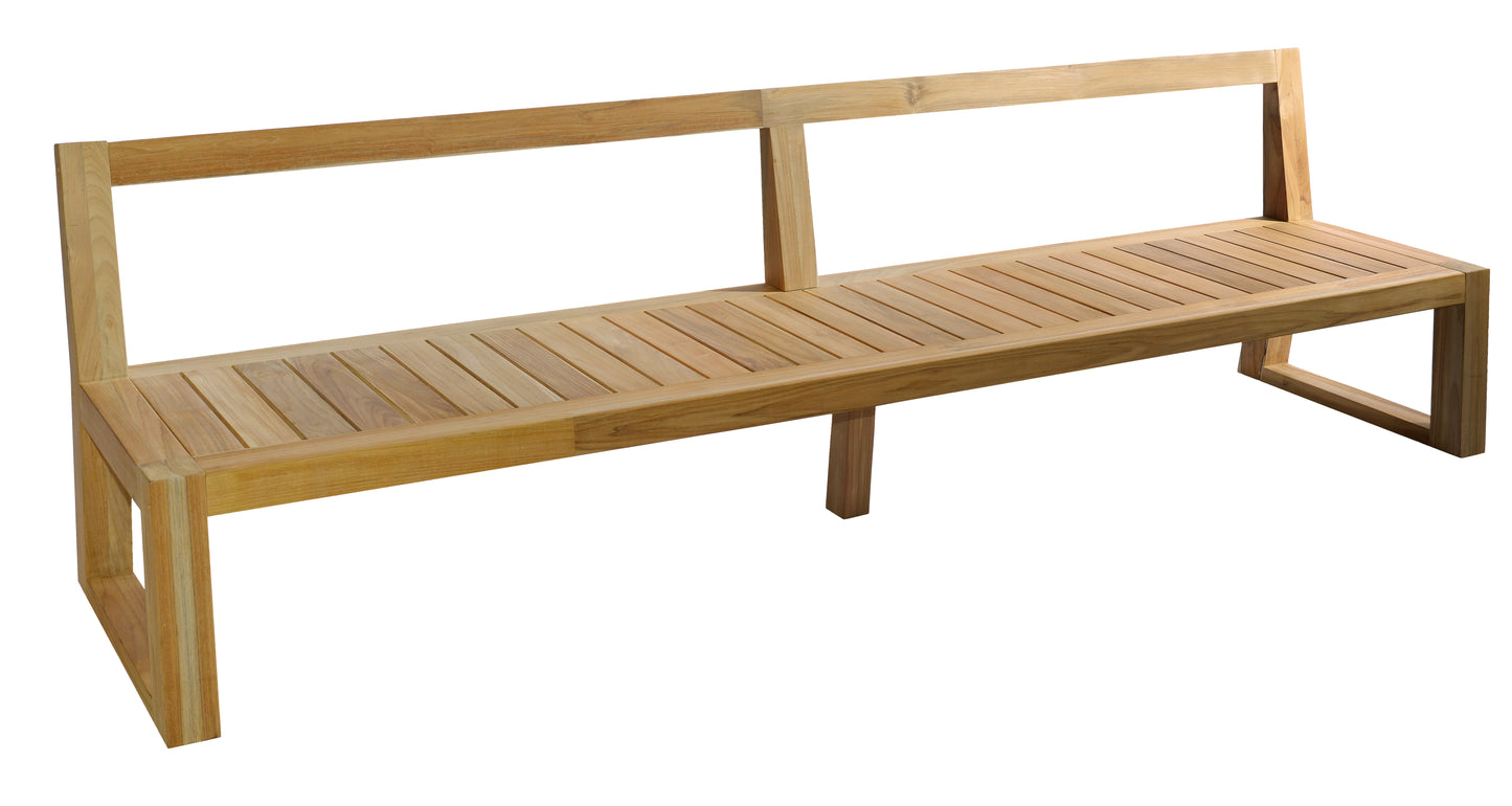 Alec bank zonder armleuning 270x66x81cm (incl. kussens) - teak - Max & Luuk