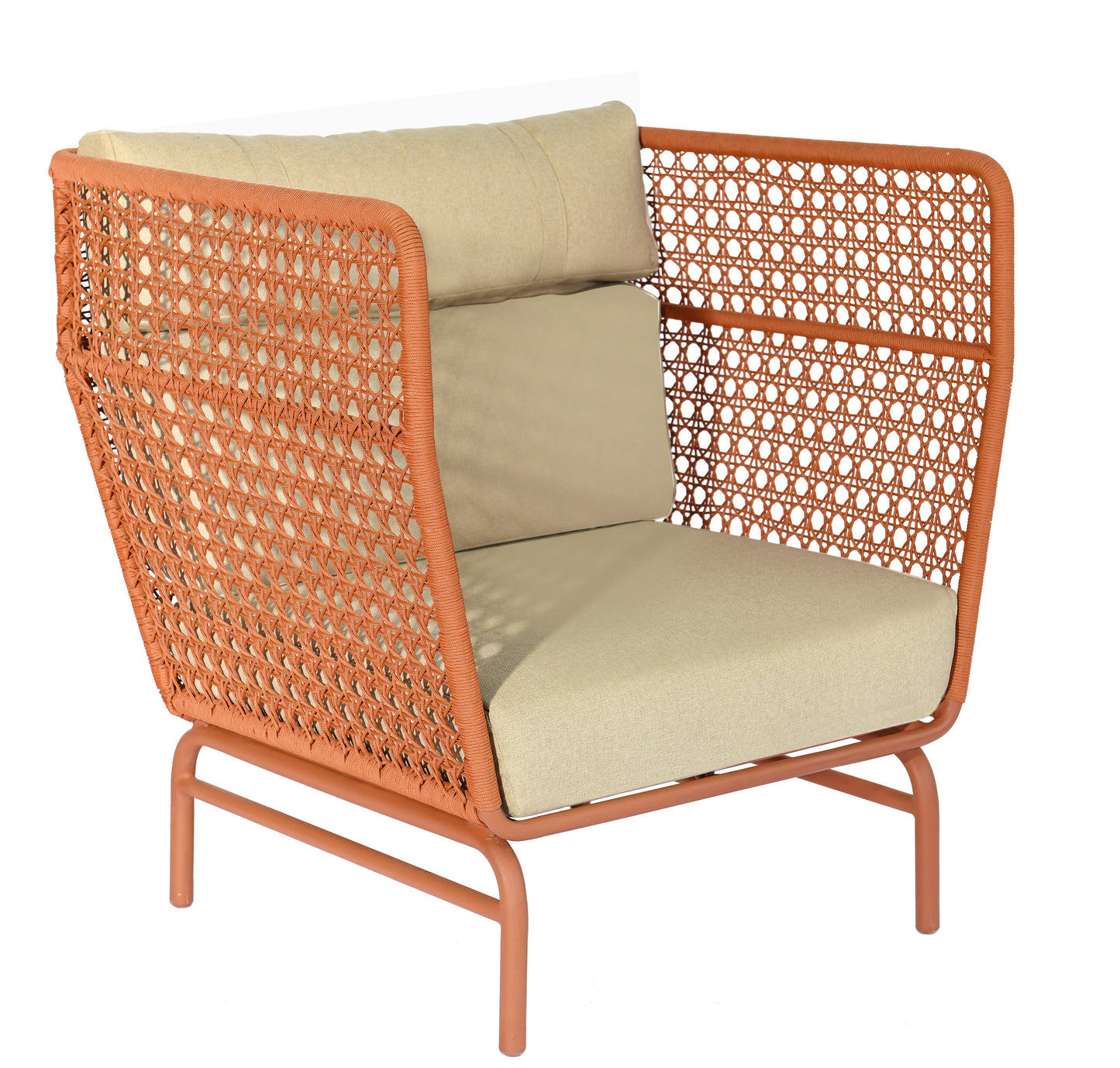 Jane lage fauteuil coral (incl. kussens) - Max & Luuk