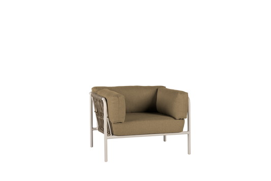 Linda lage fauteuil camel (incl - AW kussens safari) - Max & Luuk