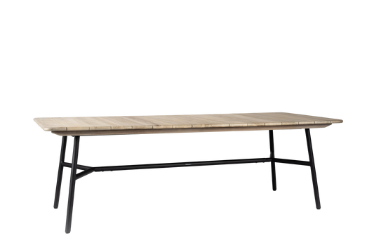 Arda tafel 240x100x76cm - alu lava/teak aged finish - Max & Luuk