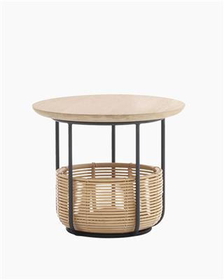 Basket Side Table Small (Dia 45X37,5Cm) With Oak Top 