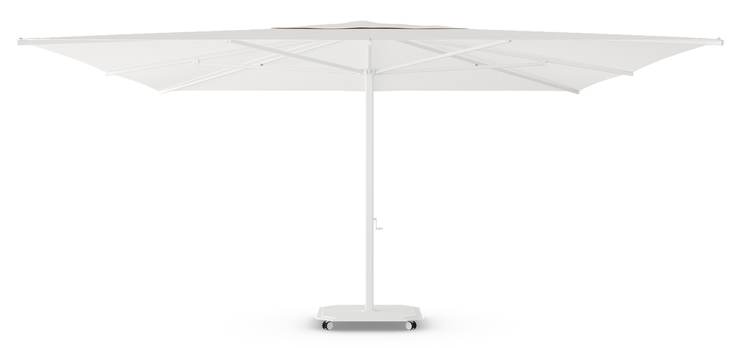 Caractère JCP.2 Series parasol 500x500cm met parasolvoet op wielen en beschermhoes