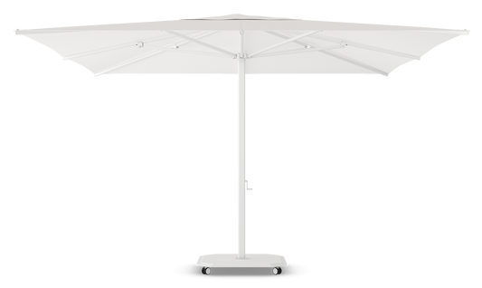 Caractère JCP.2 Series Parasol 400x400cm met parasolvoet op wielen en beschermhoes