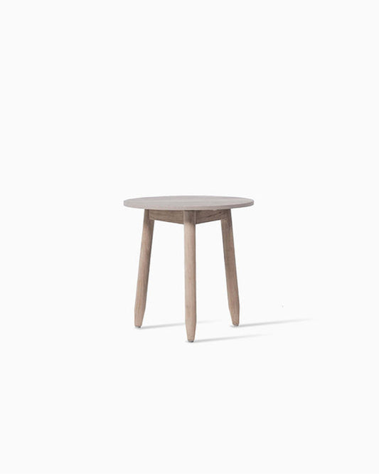 David Side Table Dia 40 Aged Teak/Ceramic Flint