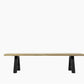 Matteo Bench 195X40 Cm Black/Teak Top