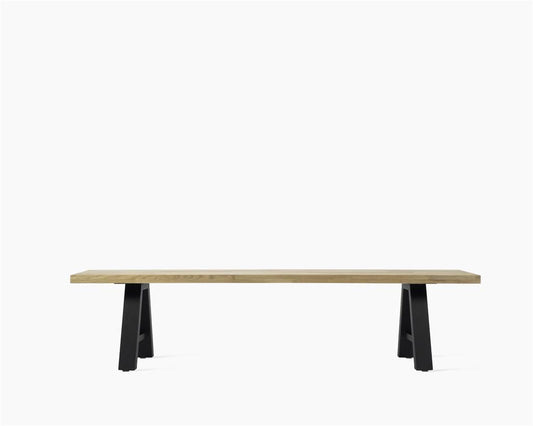 Matteo Bench 195X40 Cm Black/Teak Top