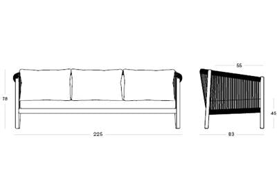 Lento Lounge Sofa 3S Quick Ship Set Combi 1 Stone