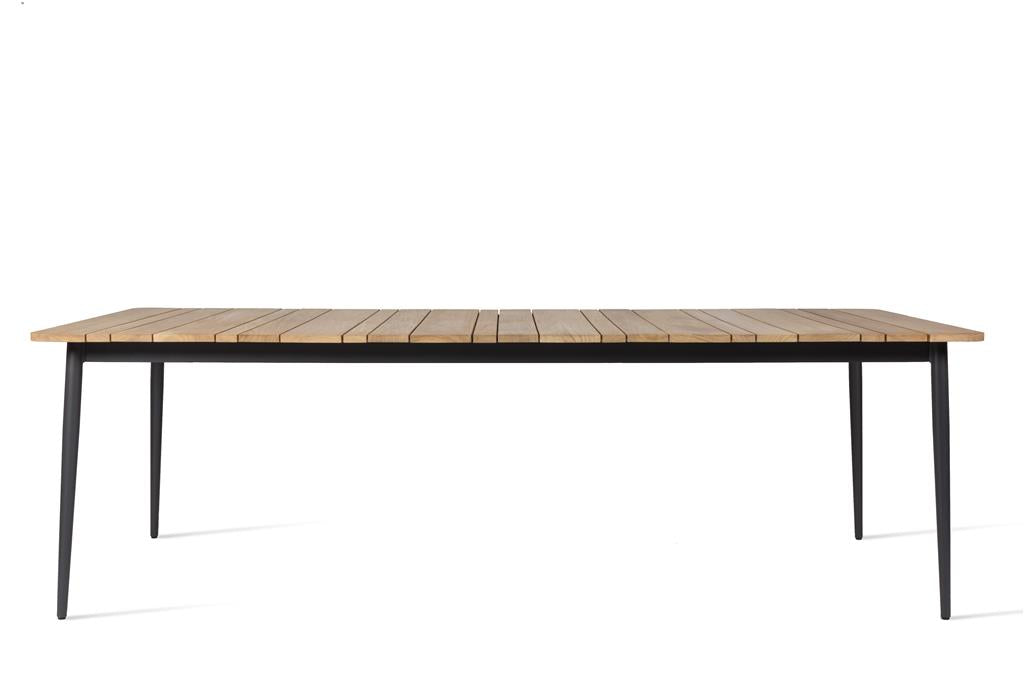 Leo Dining Table 240X100 Cm Lava/Teak Top