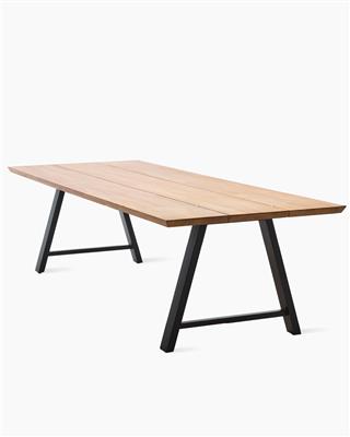 Matteo Dining Table 215X100 Cm Black/Teak Top