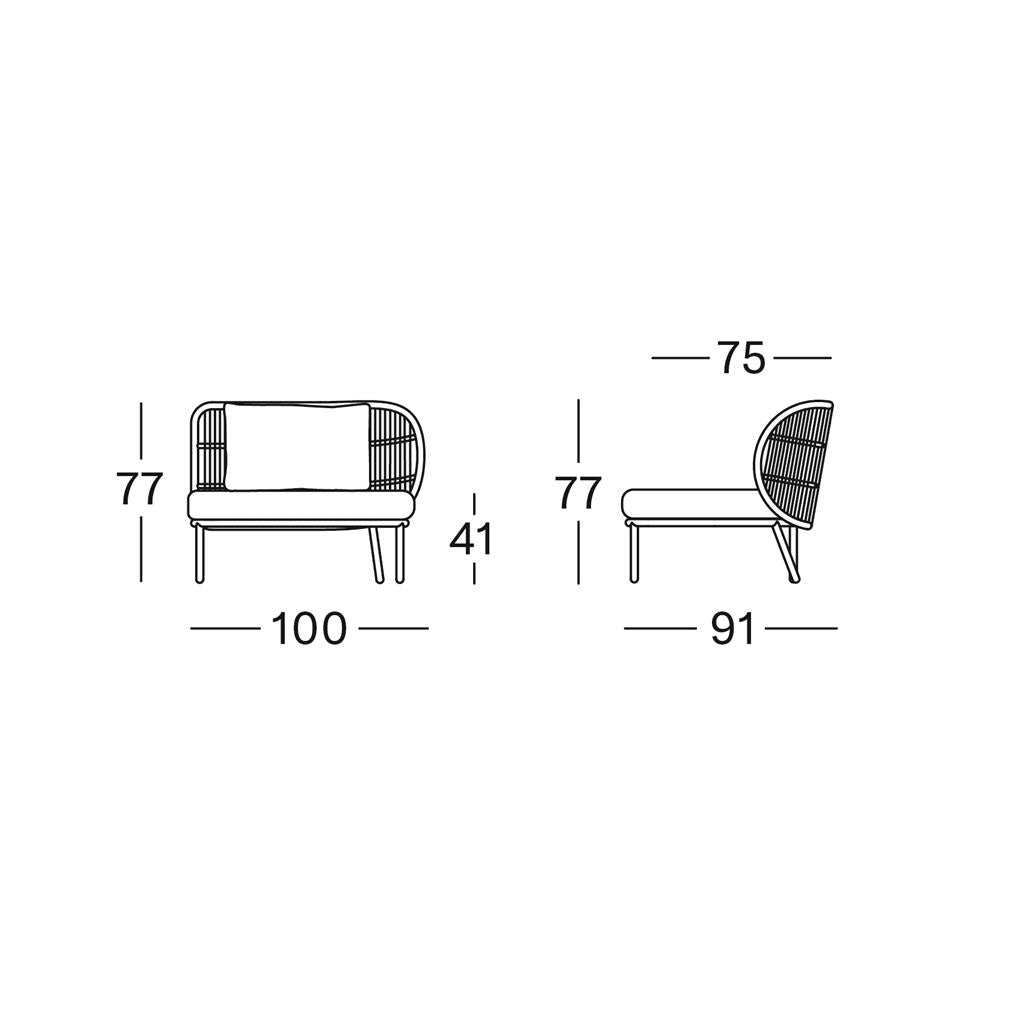 Kodo Modular 1 Seater Left Dune White