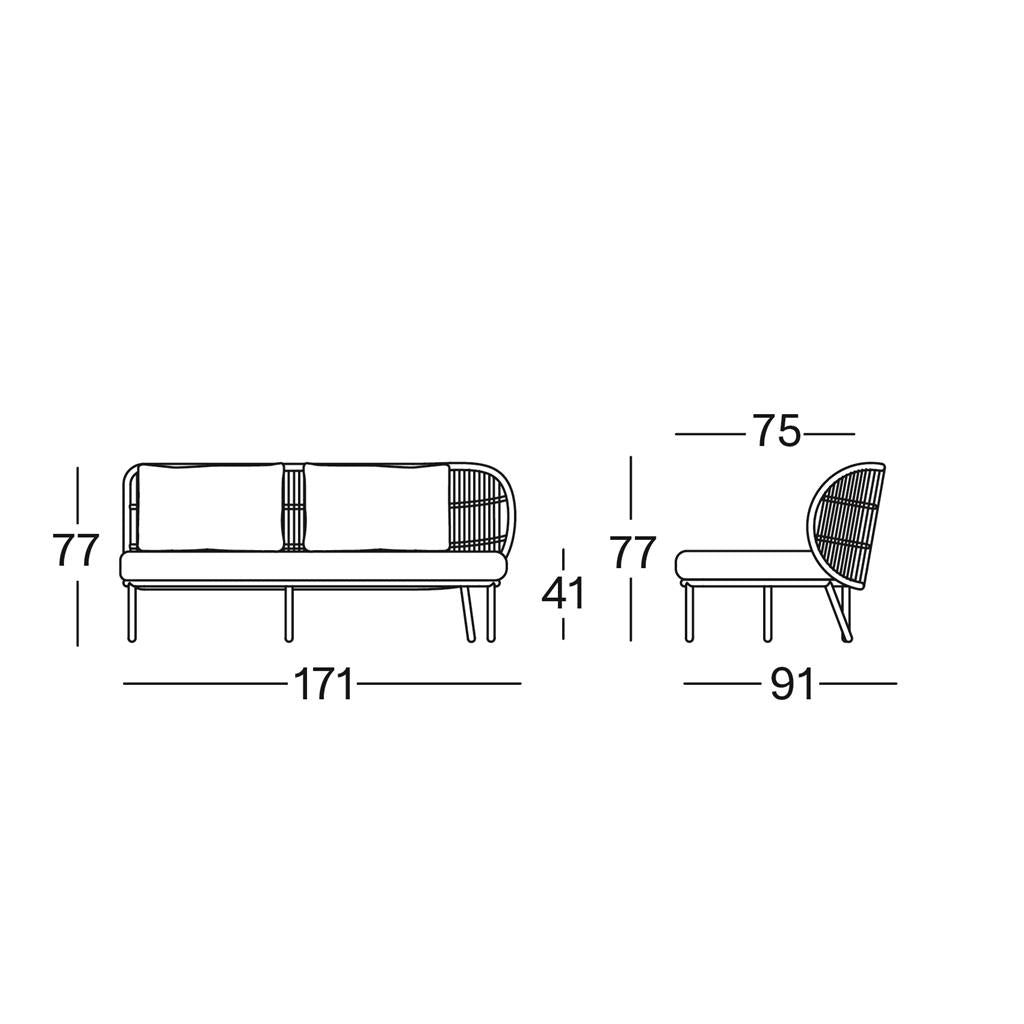 Kodo Modular 2 Seater Left Dune White