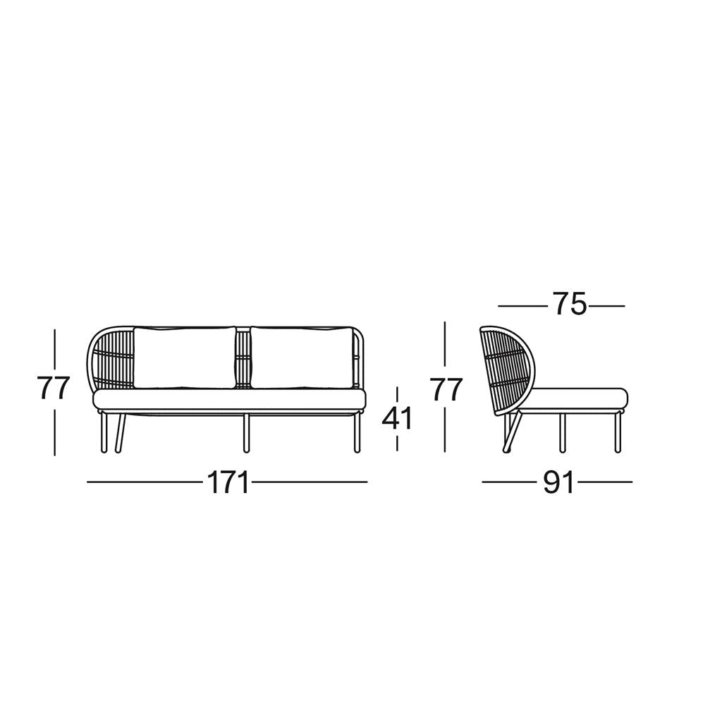 Kodo Modular 2 Seater Right Dune White