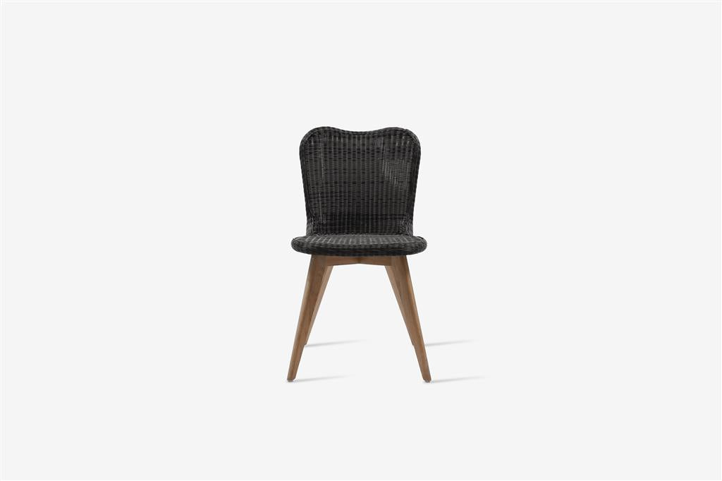 Lena Dining Chair Teak Base Black