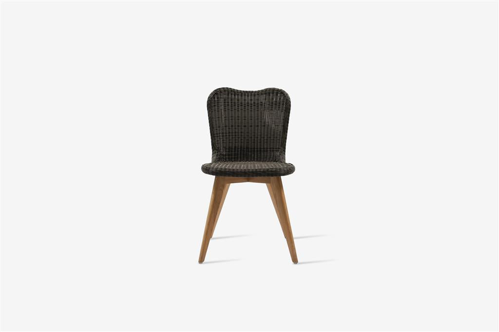 Lena Dining Chair Teak Base Mocca