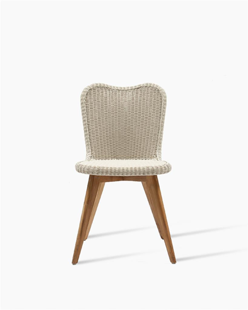 Lena Dining Chair Teak Base Old Lace