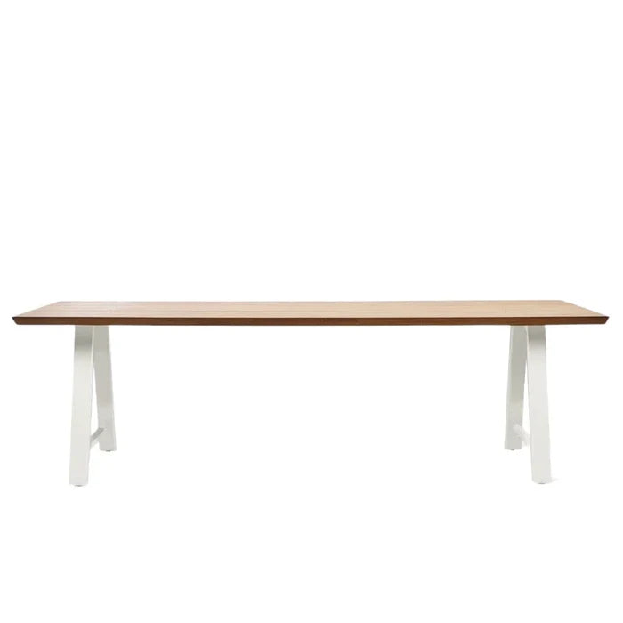 Matteo Dining Table 285X100 Cm Dune White/Teak Top