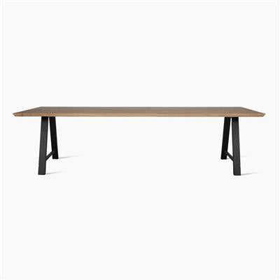 Albert Dining Table 180X90 Cm (In 1Pce) A-Base Black/Natural Oak Varnish