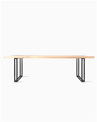 Achille Dining Table 300X100 Cm Square-Base Black/Natural Oak Varnish