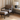 Jack footstool - varnished mahogany - dark brown - Black leather 56x50x38 - Ethnicraft