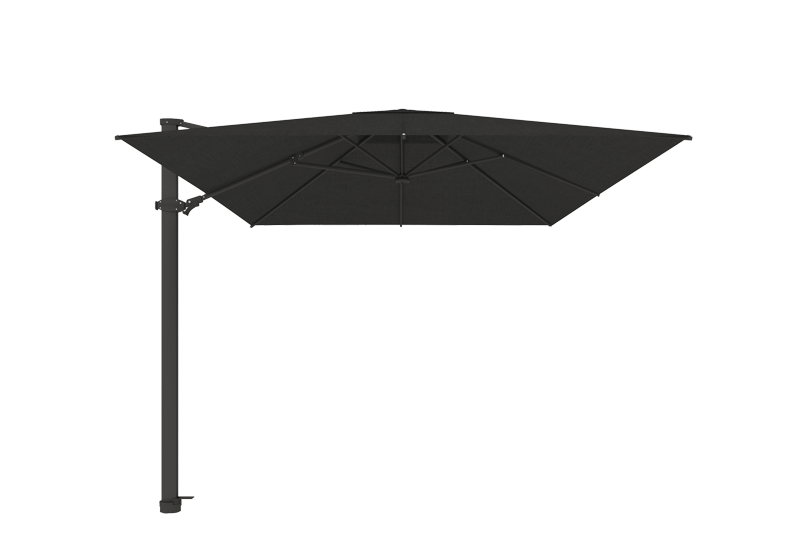 Antego Parasol 300x300cm van Jardinico met parasolvoet op wielen en beschermhoes