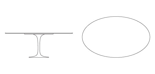 Saarinen Tulip - Ovalen Tafel - 198cm Lang - Outdoor - Knoll