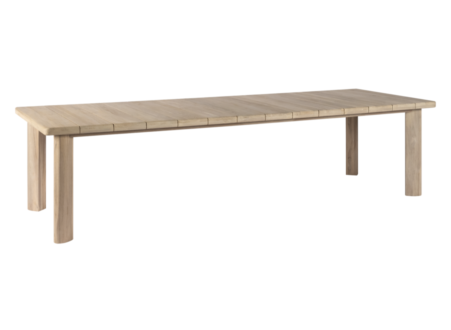 Lila eettafel 300x110x76cm - aged teak finish - Max & Luuk