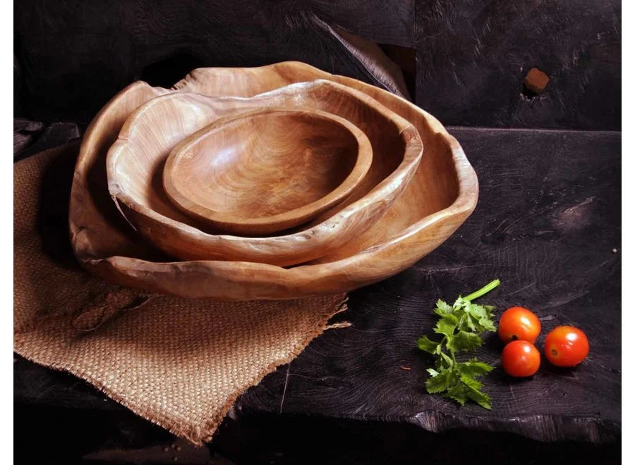 Tess vege bowl Ø40x10cm - teak - Max & Luuk