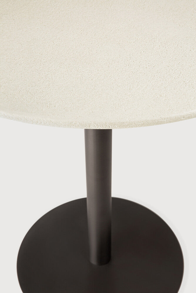 Blend dining table - varnished Microcement top - Off White - Dark Bron ...