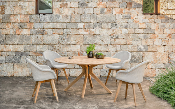 Noa Dining Table - Dia 90/132/150Cm - Untreated Teak - Vincent Sheppard