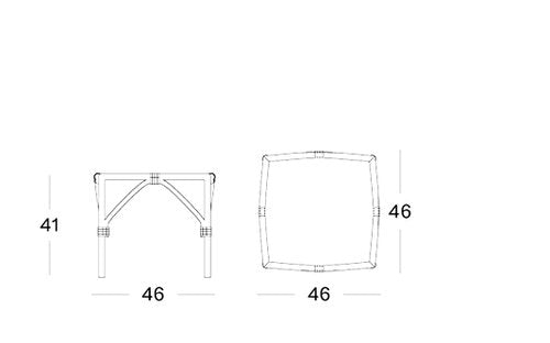 Lucy Side Table Small With Glas Off White (L46xB46xH41cm) - Vincent Sheppard