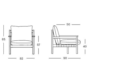 Oda lounge chair - Quick ship set stone - Vincent Sheppard