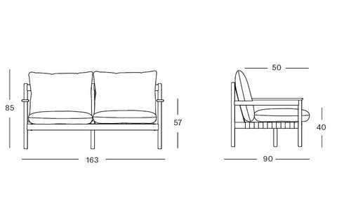 Oda lounge sofa 2.5S - Quick ship set stone - Vincent Sheppard