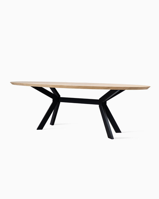 Albert Dining Table Ellipse 240/280X115 Cm Base Black/Natural Oak Varnish - Vincent Sheppard