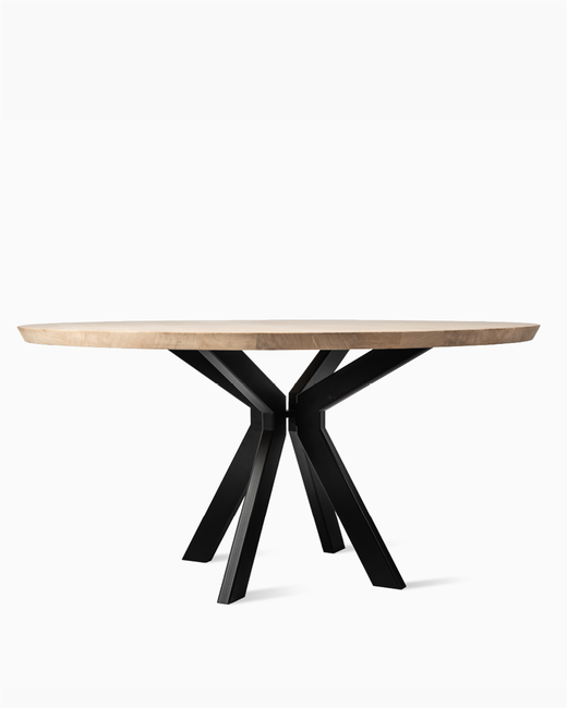 Albert Dining Table Round Dia 130 or 150 Cm Base Black/Natural Oak Varnish - Vincent Sheppard