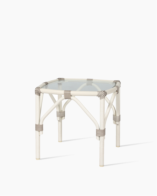 Lucy Side Table Small With Glas Off White (L46xB46xH41cm) - Vincent Sheppard